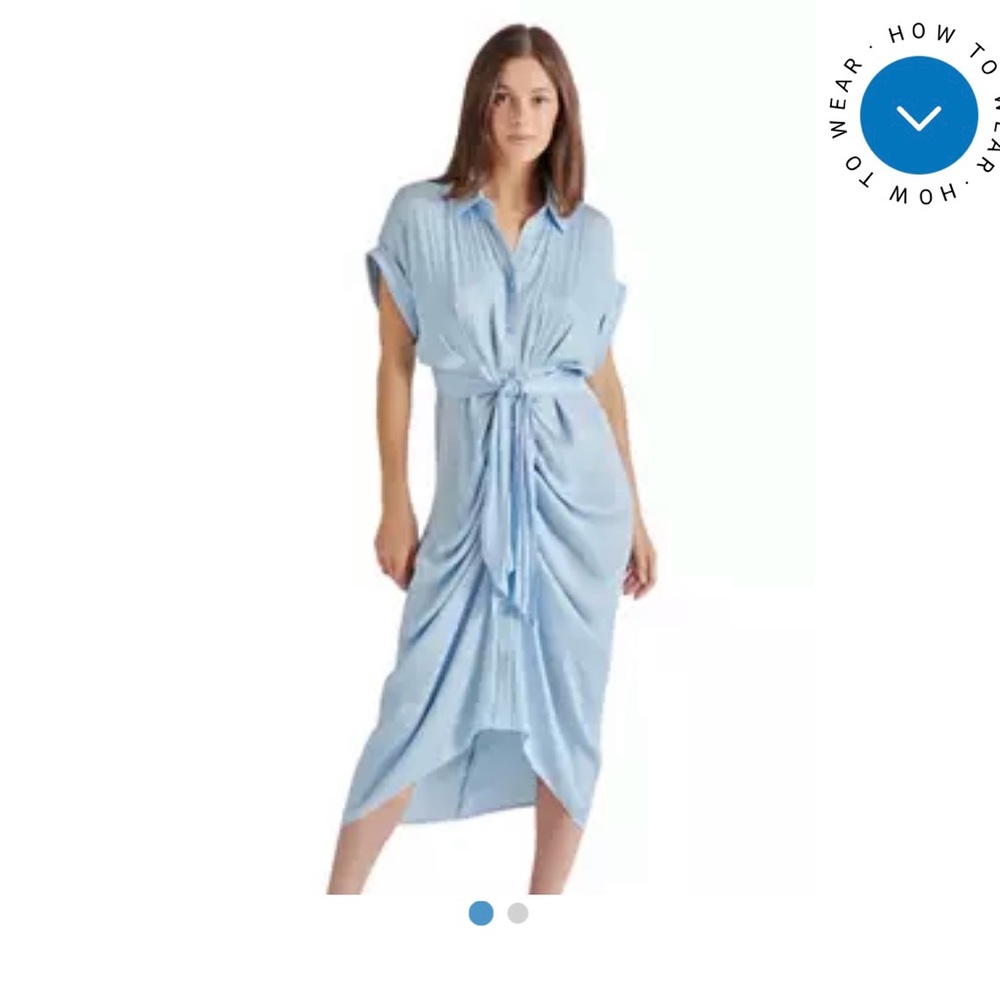 Steve Madden // Satin// Tori Midi Dress// 6// Sky Blue
